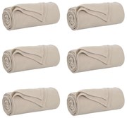 vidaXL Cobertores de Sofá 6 pcs Bege 200 x 150 cm Lã