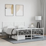 vidaXL Estrutura de cama com cabeceira e pés 150x200 cm metal branco