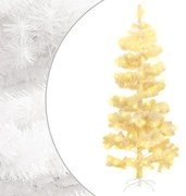 vidaXL Árvore de Natal rotativa pré-iluminada + suporte PVC branco