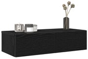 vidaXL Prateleira parede c/ gavetas 60x26,5x15 cm deriv. madeira preto