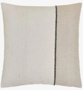 Almofada Quadrada 45x45 Cm De Algodão Louisa Preto - Crema Linho - Sklum