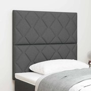 vidaXL Cabeceira Design de Blocos de Diamante Cinza Escuro 90 cm Tecido