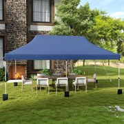 Tenda festas, eventos de 3 x 6 m com pesos e bolsa de transporte dobrável com altura ajustável Pavilhão de jardim Azul