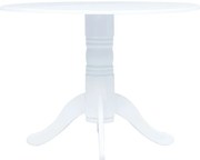 vidaXL Mesa de jantar 106 cm madeira de seringueira maciça branco