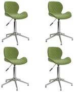 Cadeiras de jantar giratórias 4 pcs veludo verde-claro