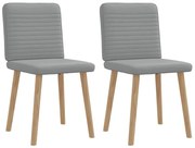 vidaXL Cadeiras de jantar 2 pcs tecido cinzento-claro