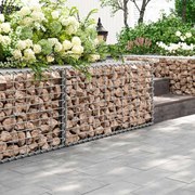 Cesto Gabião de pedra retangular 100 x 50 x 30 cm Prateado