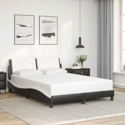 vidaXL Estrutura de cama sem colchão Zadar couro artif. 140x190cm preto/branco