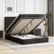 vidaXL Estrutura de cama otomana com colchão 140x200 cm preta