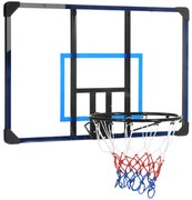 SPORTNOW Tabela de Basquetbol de Parede Cesta de Basquetebol para Exterior 113x61x73 cm Azul e Preto