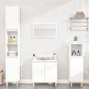 vidaXL 3 pcs conjunto móveis casa de banho derivados de madeira branco