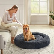 Cama fofa para cão Ø 120 cm cinzento escuro