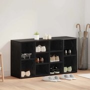 vidaXL Banco para Sapatos Carvalho preto 103 x 30 x 55 cm