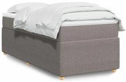 vidaXL Cama com molas/colchão 90x190 cm tecido castanho-acinzentado