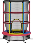 HOMCOM Trampolim Infantil Ø160 cm Trampolim para Crianças de 3-6 Anos com Rede de Segurança Pernas em Forma de L Multicolor | Aosom Portugal