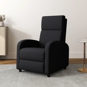 Poltrona relax, poltrona reclinável de sala, poltrona de relaxamento - encosto ajustável até 160°, apoio para os pés integrado Preta