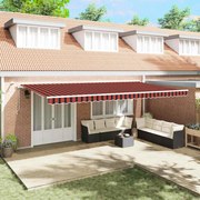vidaXL Toldo Retrátil Automático com LED em Laranja e Marron 600x300 cm