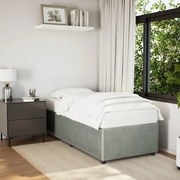 Estrutura de cama sem colchão 90x190 cm veludo cinzento-claro