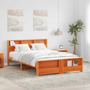 vidaXL Estrutura da Cama Marrom Cera 150 x 200 cm Madeira processada