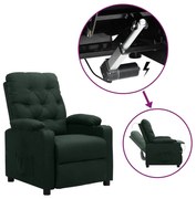 vidaXL Poltrona elevatória tecido verde-escuro