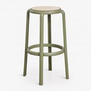 Pack De 2 Bancos Altos De Jardim Omara Verde Azeitona Intenso & ↑75 Cm - Sklum