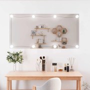 vidaXL Espelho de parede retangular com luzes LED 50x100 cm vidro