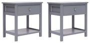 vidaXL Mesas de cabeceira 40x29x42 cm 2 pcs madeira paulownia cinzento