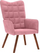 vidaXL Cadeira de descanso veludo rosa