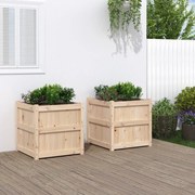 vidaXL Vasos/floreiras de jardim 2 pcs madeira de pinho maciça