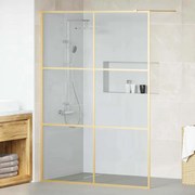 vidaXL Parede de Chuveiro Walk-in Ouro 140 x 195 cm vidro temperado