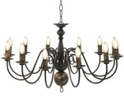 vidaXL Lustre antigo de 12 lâmpadas E14 preto
