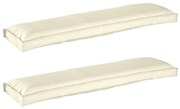 vidaXL Conjunto de Almofadas para Palete 2 pcs Creme 150 x 40 x 8 cm