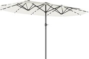 Outsunny Guarda-sol Oval Creme branco 440 x 256 cm | Aosom Portugal