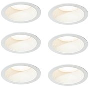 Conjunto de 6 focos embutidos brancos incluindo LED 3000K-5000K - Elias