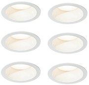 Set van 6 inbouwspots wit incl. LED 3000K-5000K - Elias Moderno