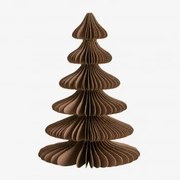 Árvore De Natal Em Papel Navira Castanho Caramelo Com Borda Dourada & ↑15 Cm - Sklum