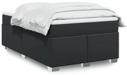 Cama boxspring com colchão 120x190 cm couro artificial preto