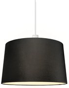 Candeeiro de suspensão moderno branco com abajur 45 cm preto - Combi 1