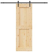 VidaXL Porta de correr com ferragens 80x210 cm madeira de pinho maciça