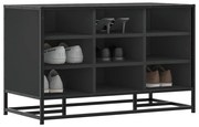vidaXL Banco para calçado 80x40x53,5 cm madeira e metal preto