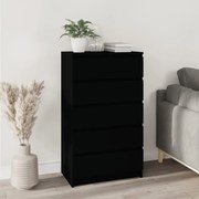 vidaXL Armário de gavetas 60x36x103 cm derivados de madeira preto
