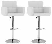 vidaXL Bancos de bar 2 pcs couro artificial branco
