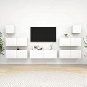 vidaXL 7 pcs conjunto de móveis de TV derivados de madeira branco