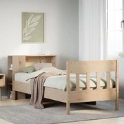 vidaXL Cama com estante sem colchão 90x200 cm pinho maciço