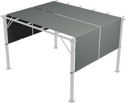 Outsunny Conjunto de 2 lonas de reposição retráteis 4,9 x 1,2 m para pérgola 3 x 3 m poliéster proteção UV cinza escuro | Aosom Portugal