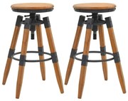 vidaXL Bancos de bar 2 pcs madeira de abeto maciça