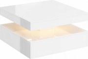 HOMCOM Mesa de Centro com LED RGB de 7 Cores com Armazenamento Aberto e Controlo Remoto 78x78x40 cm Branco | Aosom Portugal