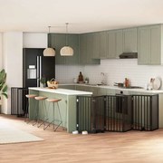 vidaXL Portão p/ cães com porta dobrável 12 painéis 600 cm álamo preto