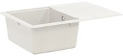 vidaXL Pia Branco 670 x 460 mm 80% Quartzo e 20% Resina