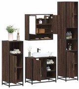 vidaXL 4 pcs conj. móveis WC derivados madeira cor carvalho castanho